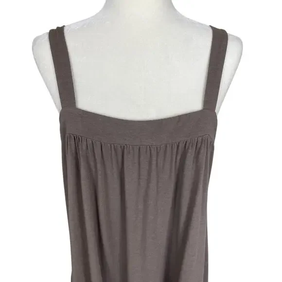 Garnet Hill Jersey Knit Sleeveless Shift Dress Brown Sz M Vacation Resort Casual - Picture 2 of 10